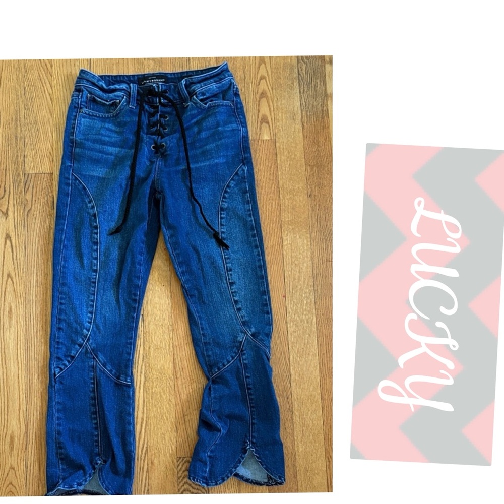 Lucky Brand Blue Lace-Up Jeans